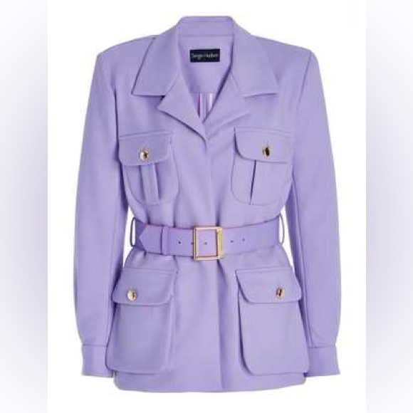 Sergio Hudson Safari Stretch-wool Skirt Suit - Size 6 - Picture 3 of 15